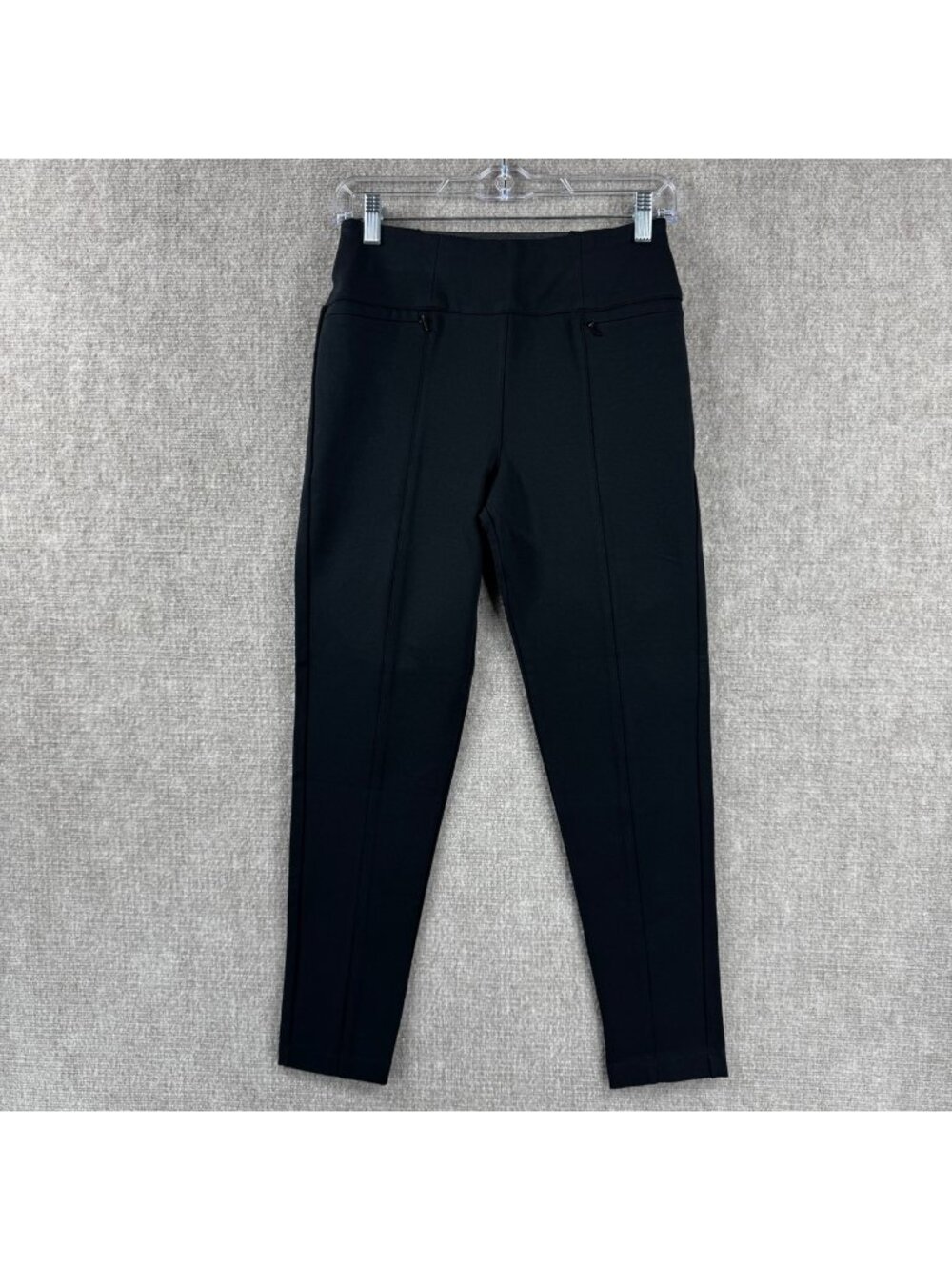 Betabrand Power Down Skinny Dress Pant Yoga Pants S Black Pockets Businesscore